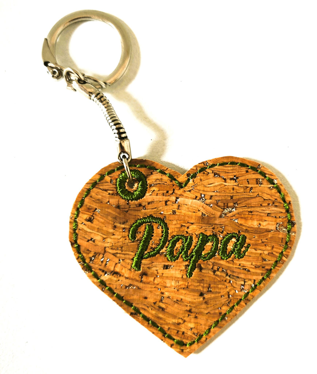 Porte clé brodé Papa