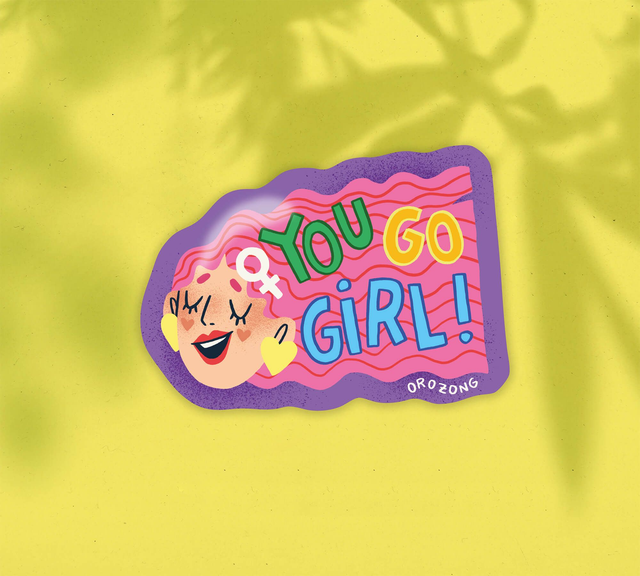 Sticker "YOU GO GIRL" 📣💞