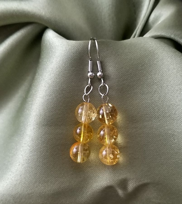 Citrin ásvány fülbevaló