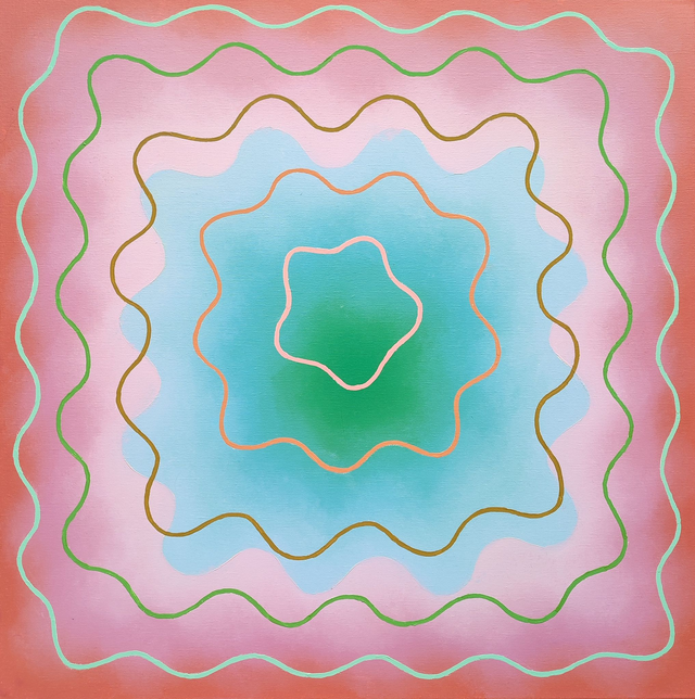 Ekran - fale, 100x100 olej płótno 2014