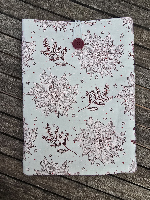 Funda de libro acolchada flores de navidad