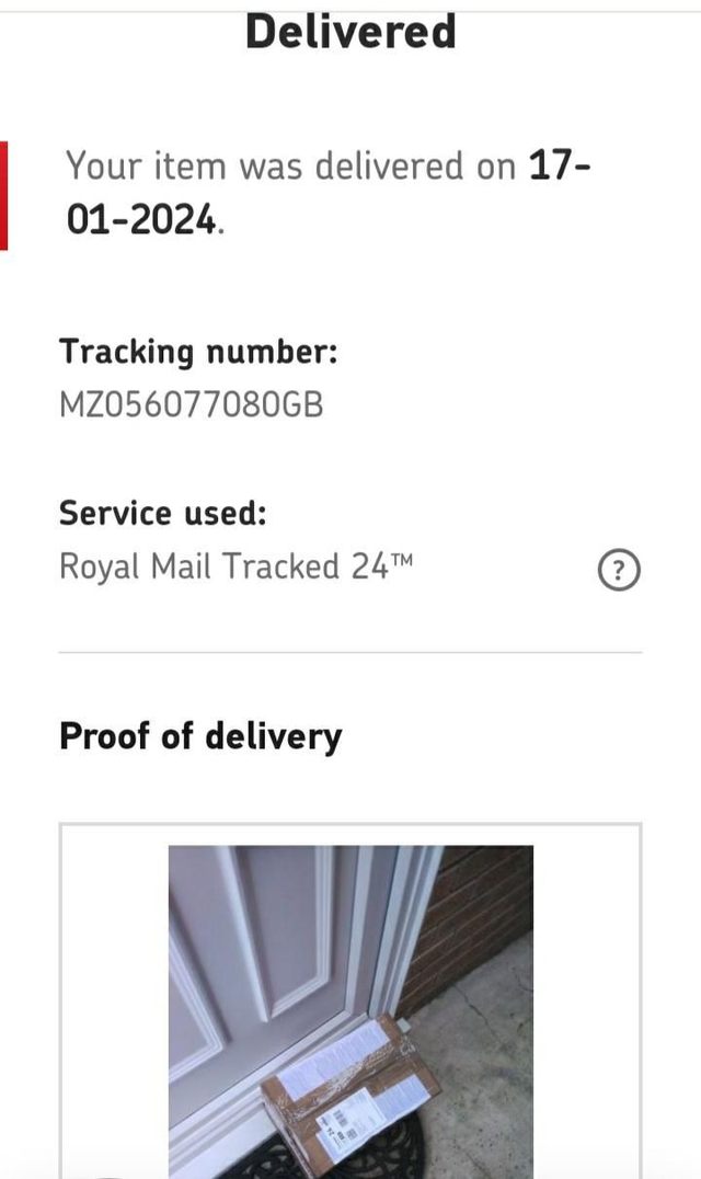 From Customer: Mrs Roxas (Greater Manchester- January 2024)