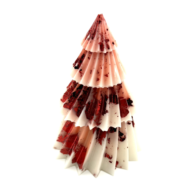 Noël Sapin Torsadé blanc et rouge 