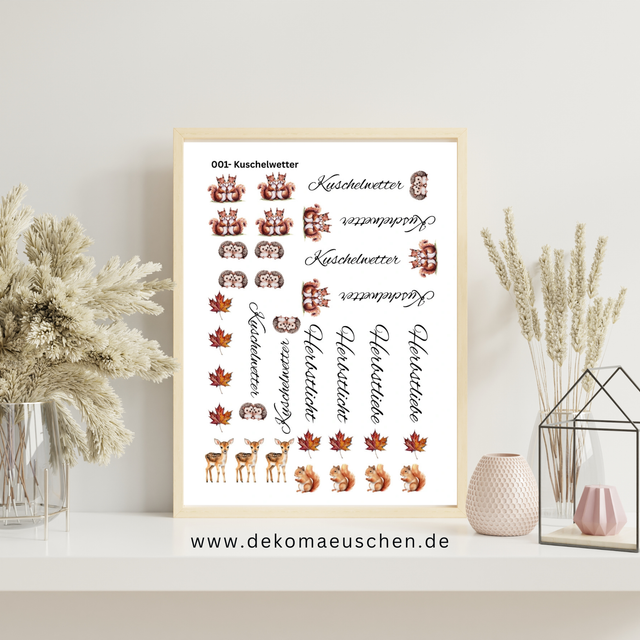 Kerzentattoo „Kuschelwetter- 001“ – Für Stabkerzen (15 × 21 cm)