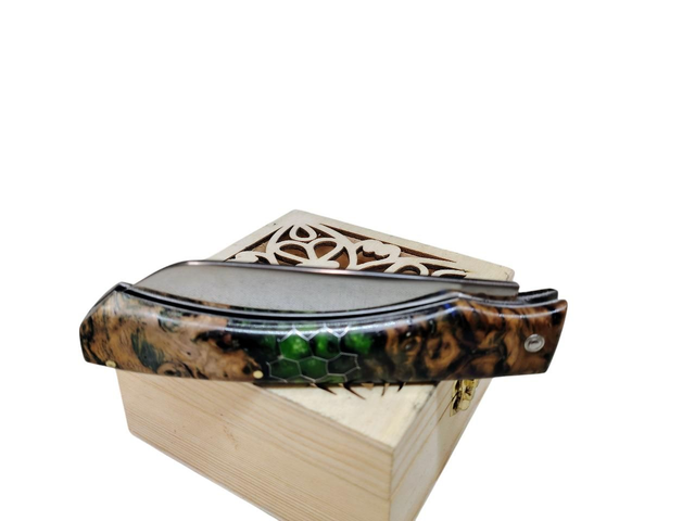 L'Ambacien ®️™️ polymiroir inox - Loupe de châtaignier 