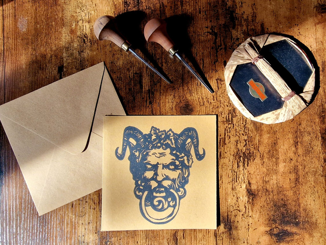 Linogravure - Heurtoir - Porte du Diable