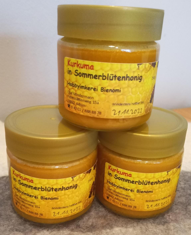 Kurkuma in Honig, 250-g-Glas