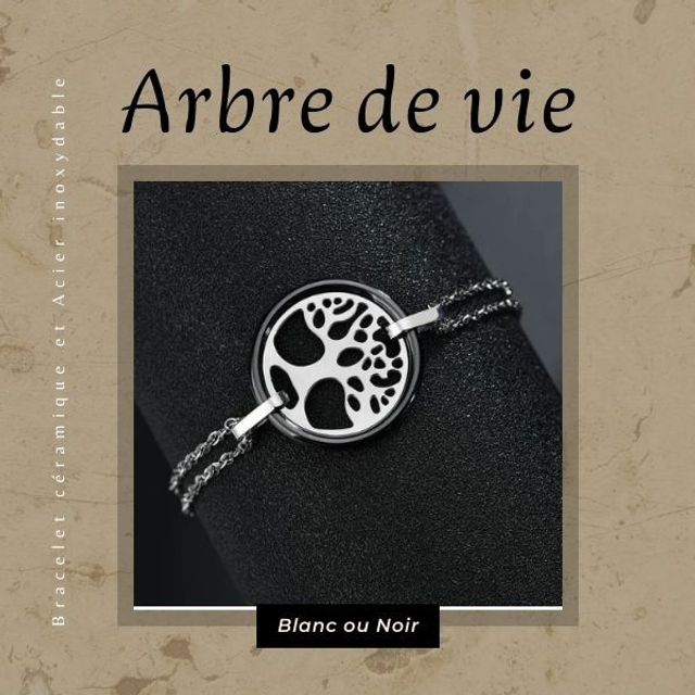 Bracelet céramique - Arbre de vie &quot;Stylisé&quot;