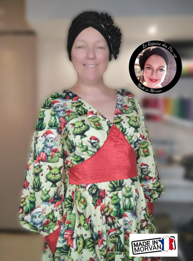 Robe Lysa Green Cats Christmas Grinch T44/48