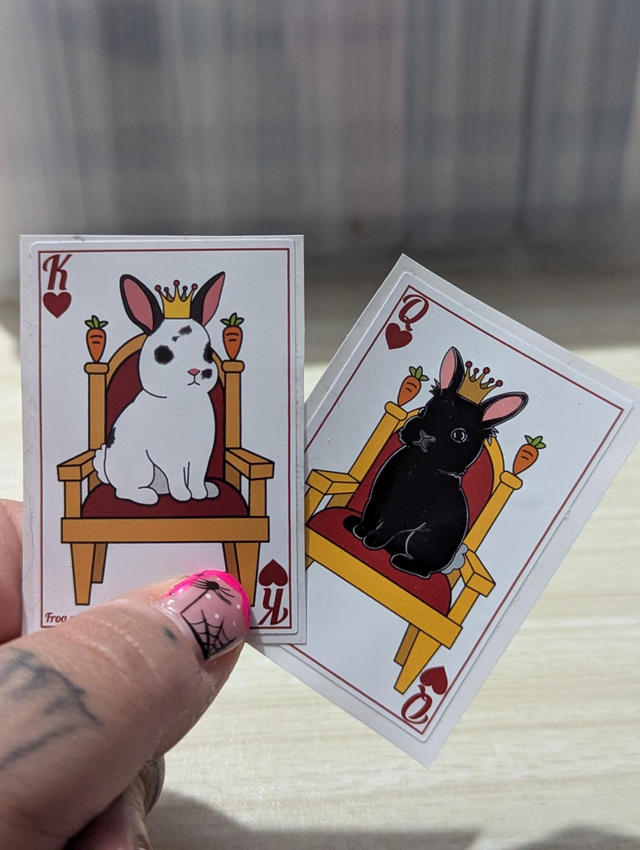 Bunny playing card stickers 