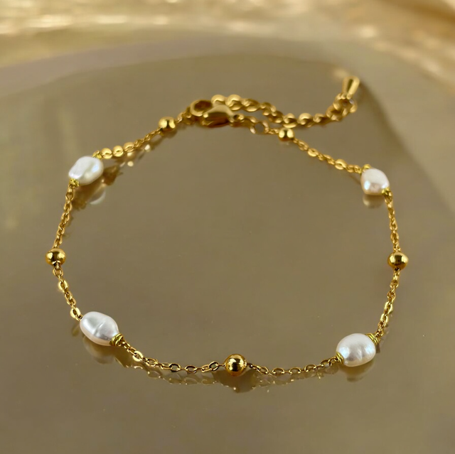 Bracelet chaîne Satellite et perles d’Eau Douce