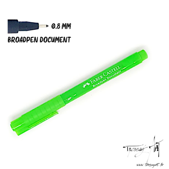 FABER CASTELL - STYLO FEUTRE BROADPEN DOCUMENT 0,8MM VERT POMME - FB021466