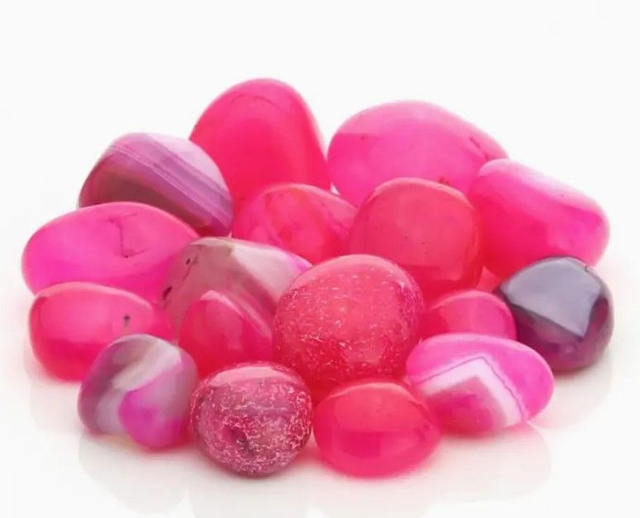 Pinkki Akaatti 3-5 cm