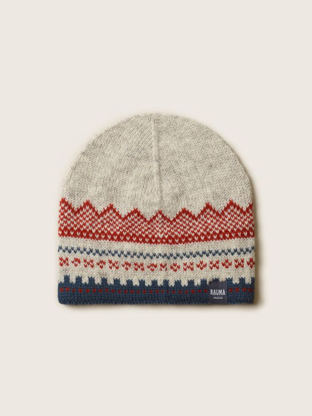 Marius Hat - Light Grey/Rust Red - One Size