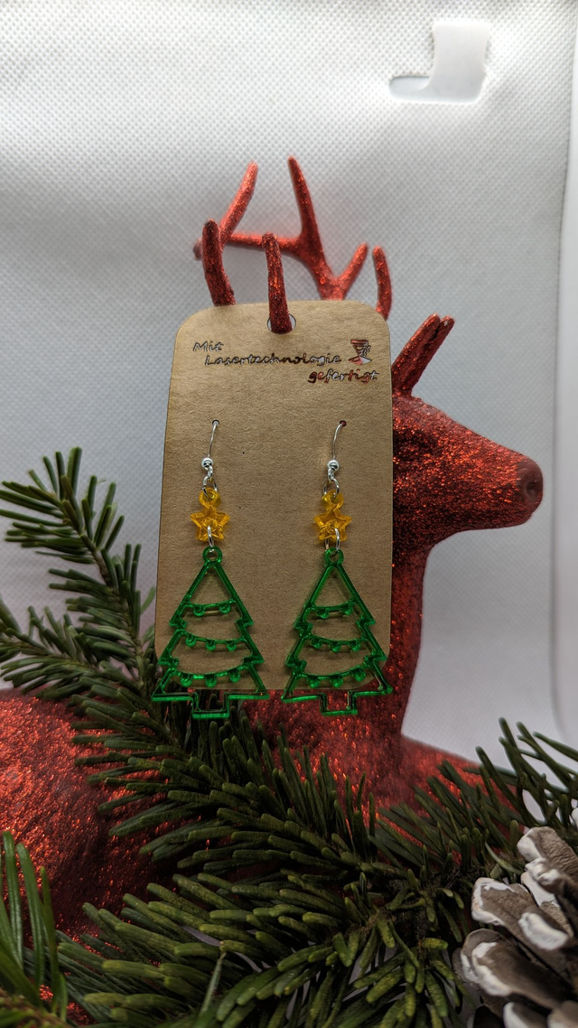 Ohrringe Acryl Baum mit Stern