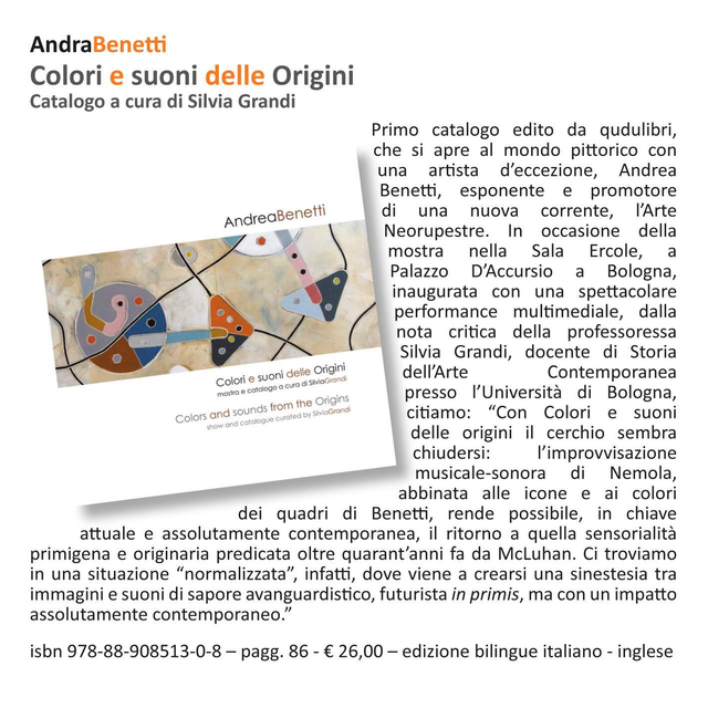 Andrea Benetti, "Colori e suoni delle origini", qudulibri 2014