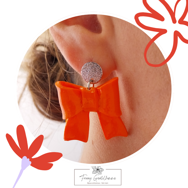 Coco - Boucle d'oreille mandarine