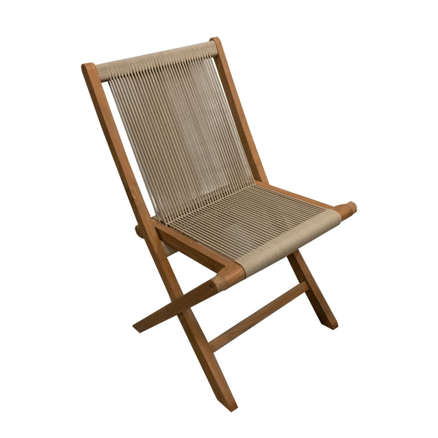 Klapstoel teak&amp;touw 