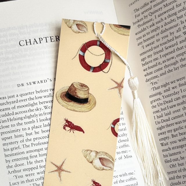 Marque-page &quot;Blue Lagoon&quot; cartonné beige