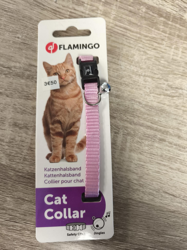 Collier chat ajustable uni rose nylon 
