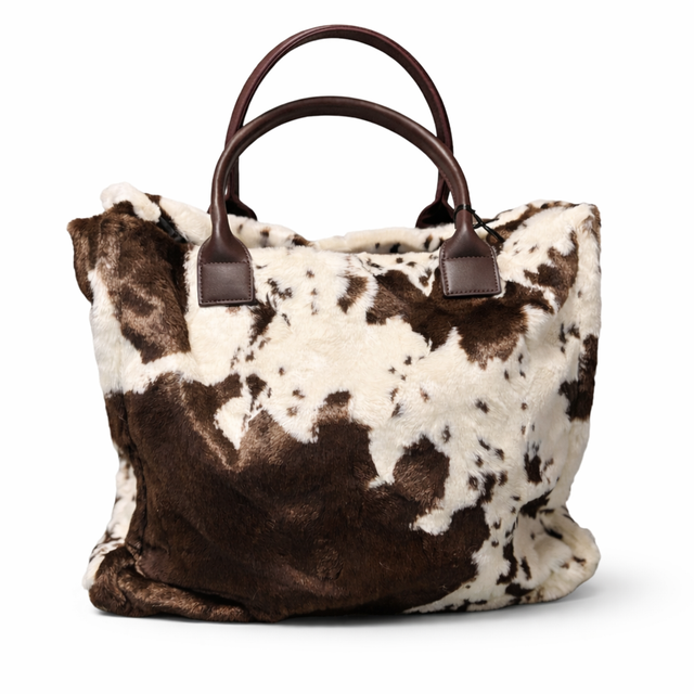 Cabas imprimé vache à poignées rigides