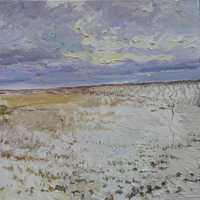 „Januarumarmung“  Öl auf Leinwand, 80×80 cm. 2025