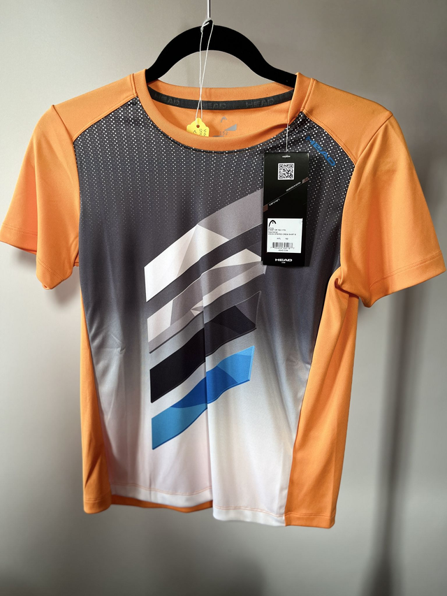 HEAD - Vision Striped Crew Shirt - Orange/Grey - 152