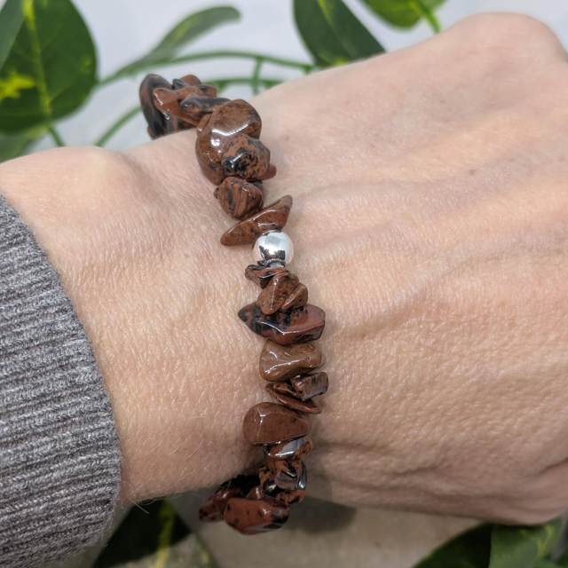 Bracelet "Obsidienne acajou" baroque BR-204