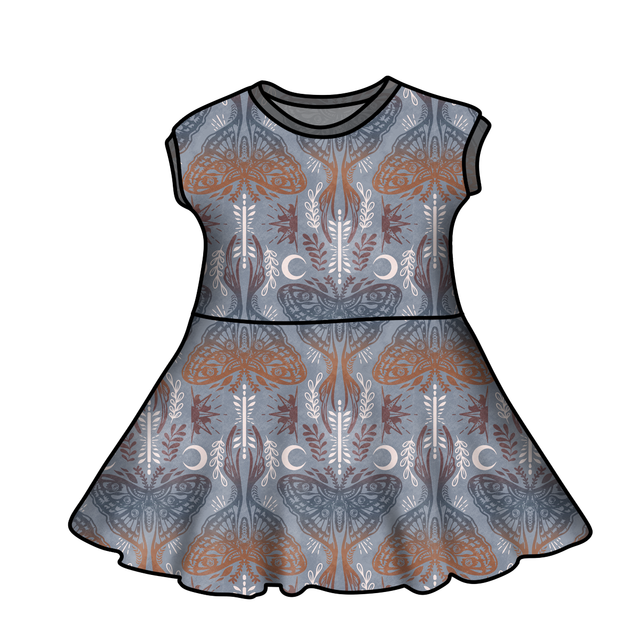 Short Sleeve - Dreamweaver 'Moon Moth' Twirly Dress