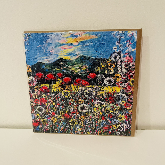 Greetings card- Eildons , Bright Eildons