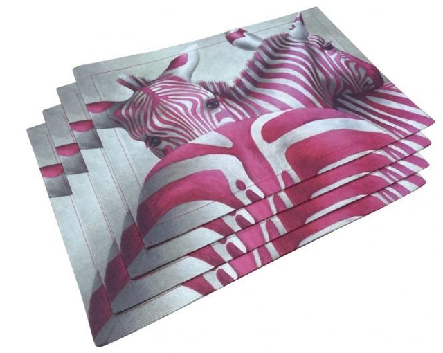 Placemats - Pink Zebras Set of 4