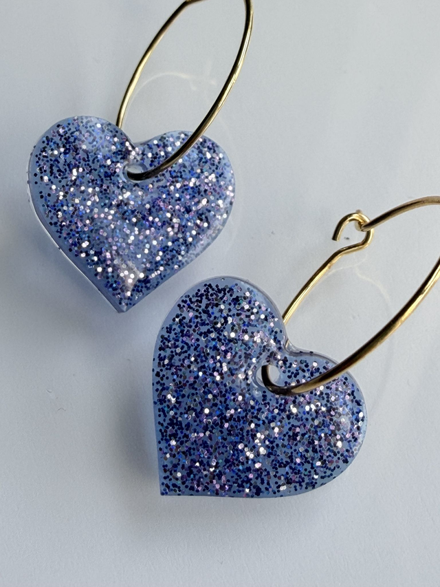 PAMPILLES BABIES bleu-mauve à paillettes