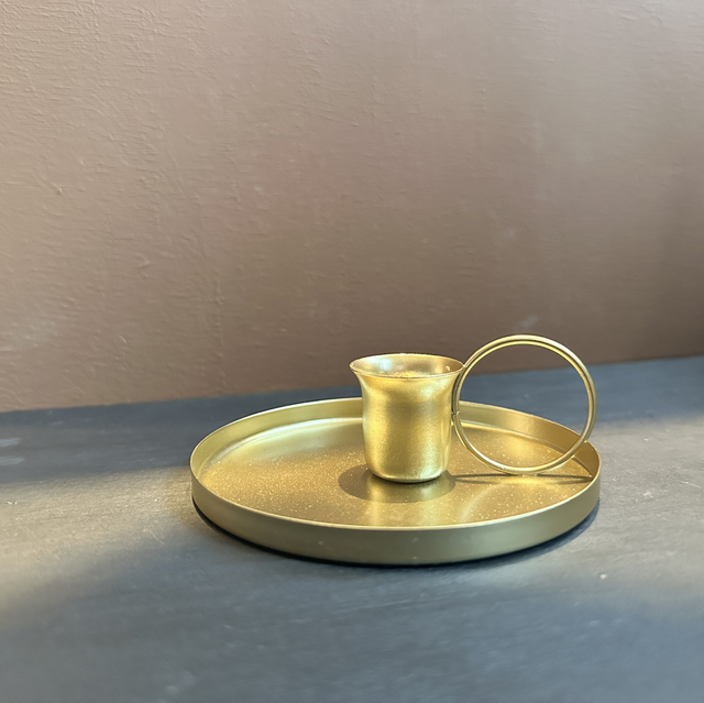 Gold Metal Candle Holder 