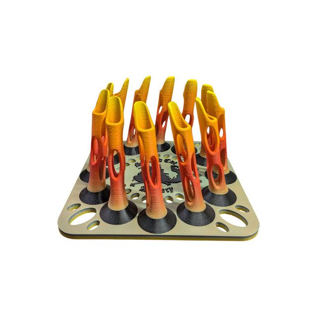 12 Arrow Fletching Stand/ Ground Quiver (Grey to Bright Orange and Black)