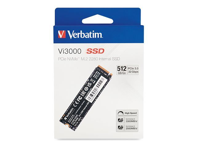  Verbatim Vi3000 - SSD - High Endurance - 512 GB - interno - M.2 2280 - PCIe 3.0 x4 (NVMe)