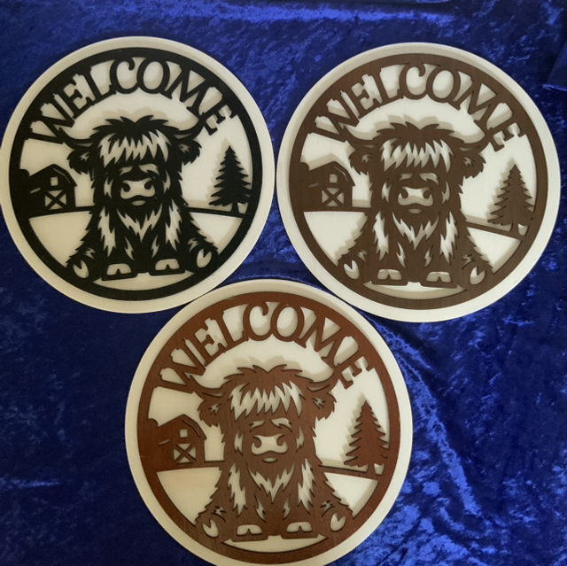 Highland Cow Welcome Sign 