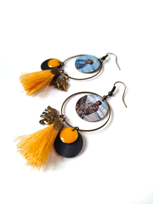 Créoles Upcyclées Perles Recyclées - Portraits africains