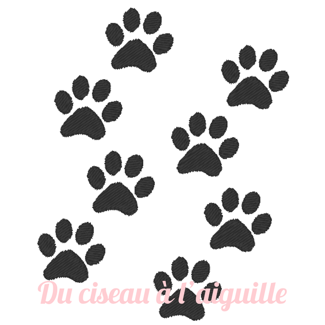 fichier broderie Patounes - Cadre 10x10 / 12 Formats