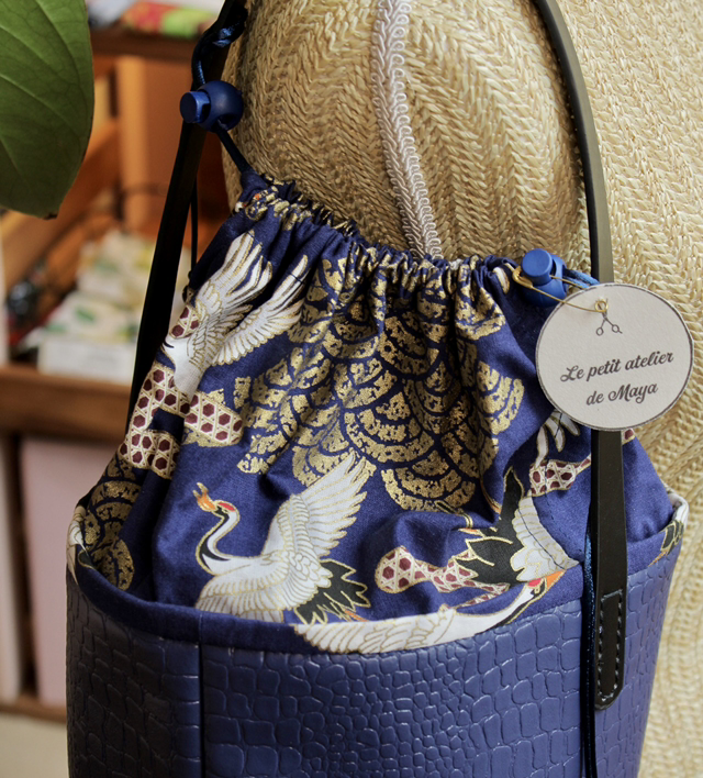 Sac sceau simili cuir bleu / Le petit atelier de Maya