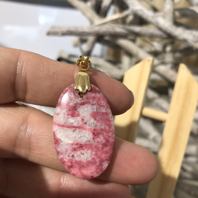 Purpurite &amp; chaîne inox doré 