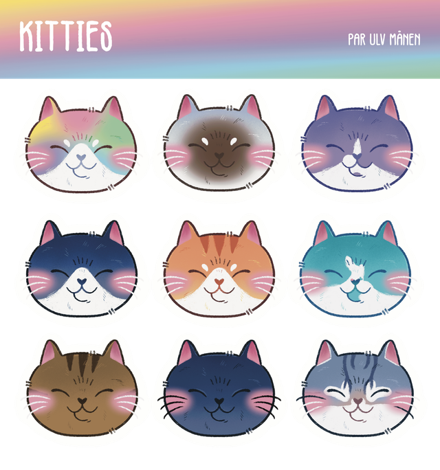 Planche de stickers kitties 
