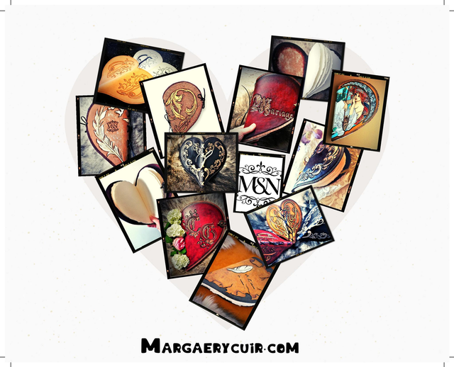 Livre-cœur artisanal en cuir – Carnet de promesse & mariage