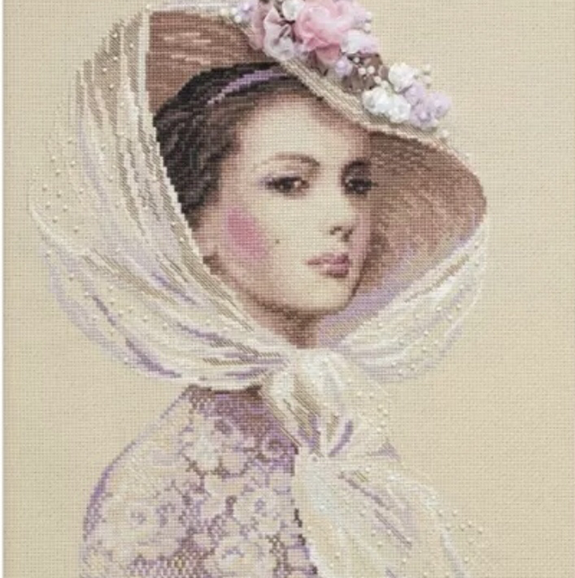 RIOLIS A Delicate Lilac Evening Counted Cross Stitch Kit + a (Free Sewing Notions Project Pouch 
