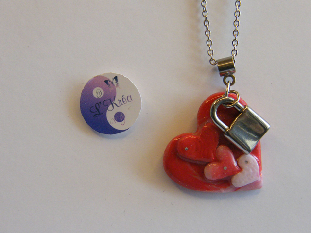 Coeur Rouge/Blanc pailleté