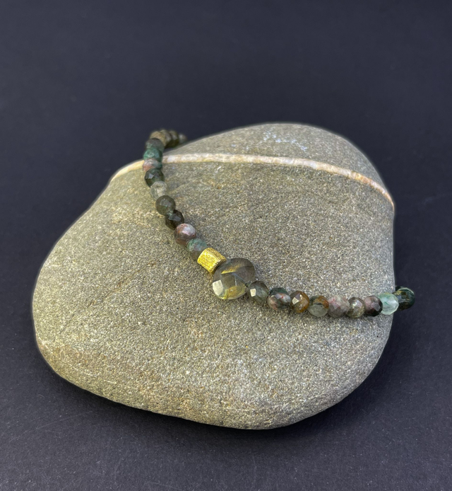 Bracelet Agate mousse et labradorite 