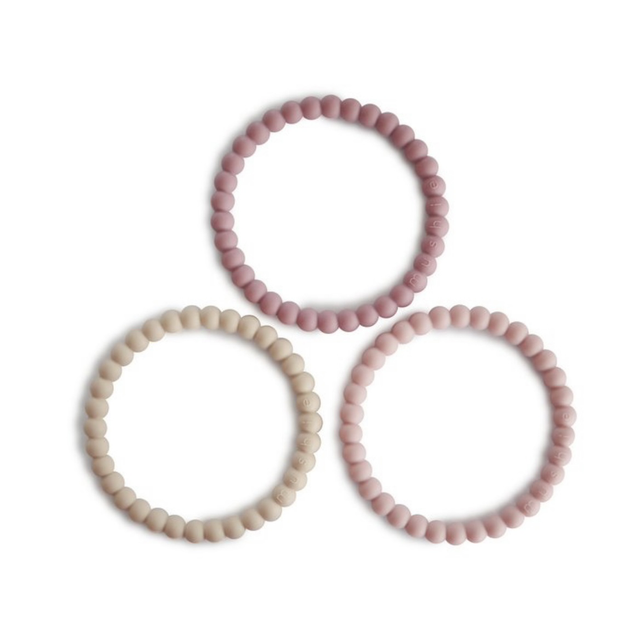 MUSHIE - SILICONE BRACELET(3pack)Linen/Peony/Pale Pink 