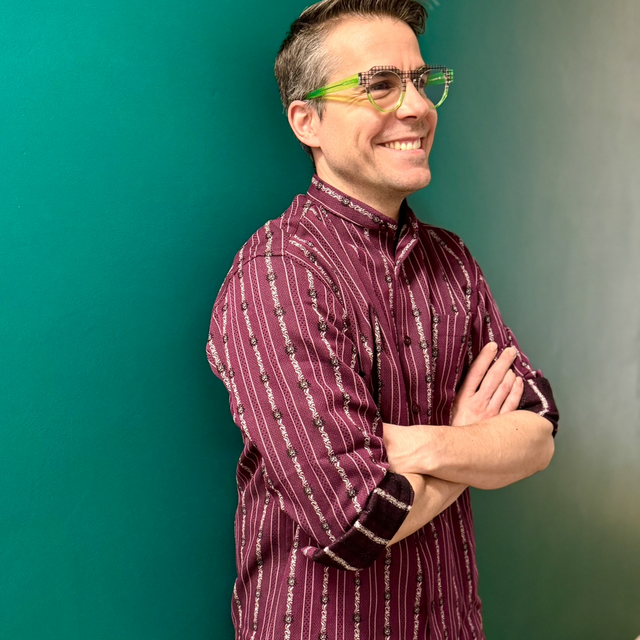 Chemise sans col violette