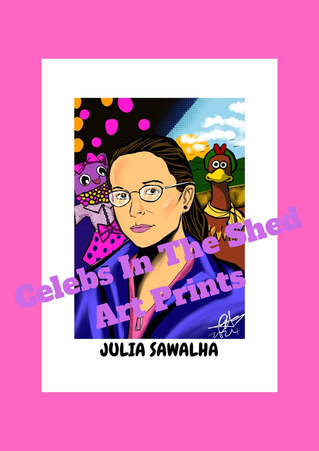 Julia Sawalha Limited Edition A4 Comic Style Drawing Print