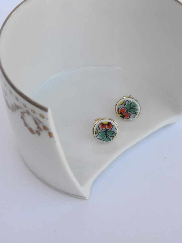 Boucles d'oreilles - porcelaine Limoges - Haviland no.2