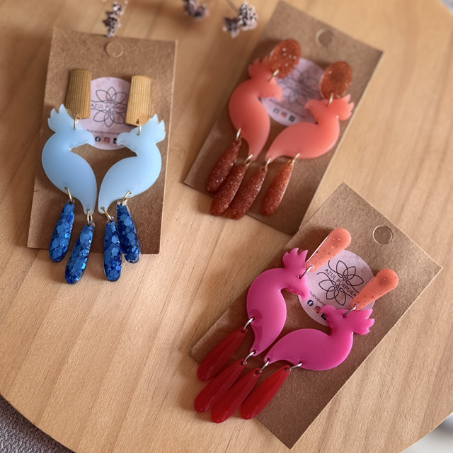 Brincos Pavão coloridos